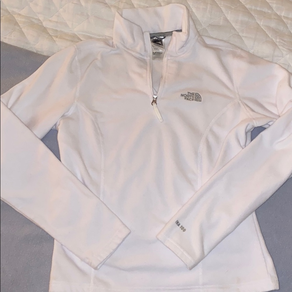 The North Face white fleece pullover size XS